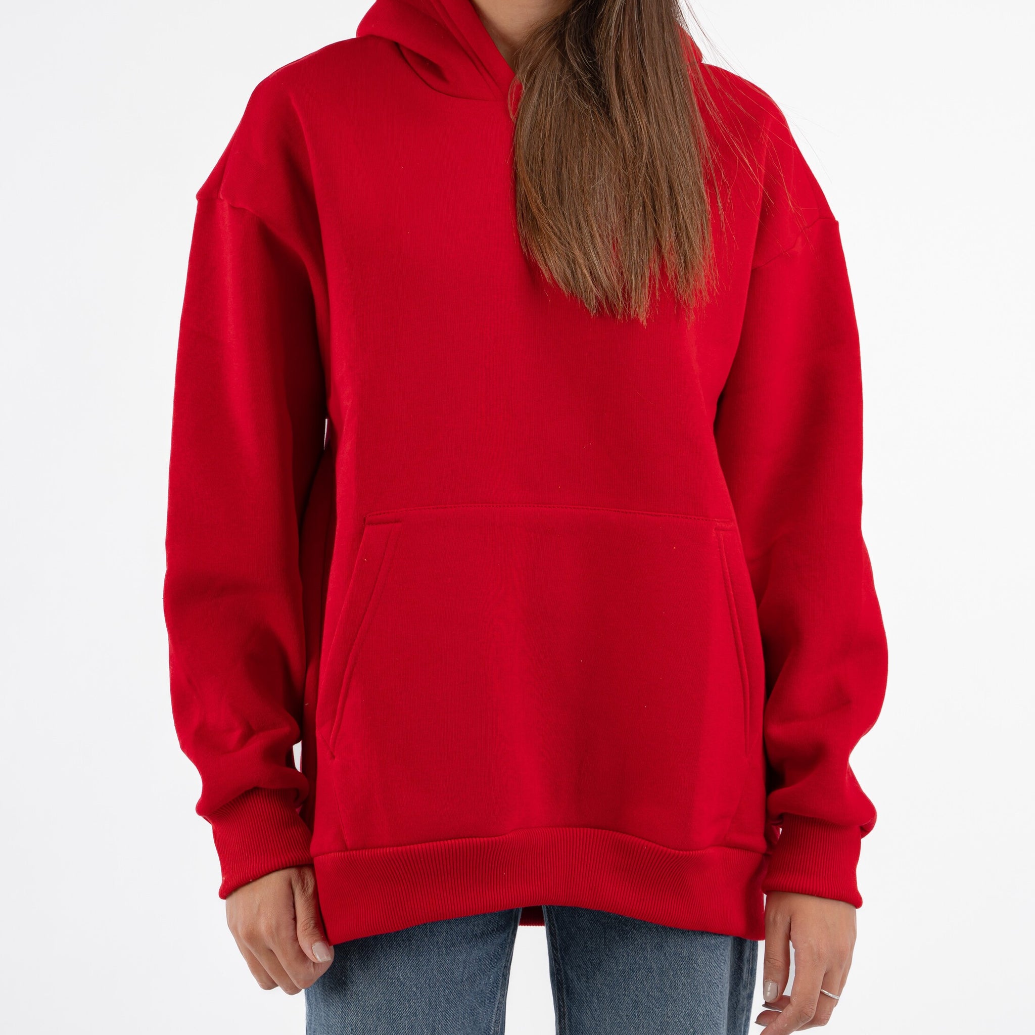 RED OVER-SIZED HOODIE