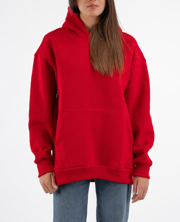 RED OVER-SIZED HOODIE