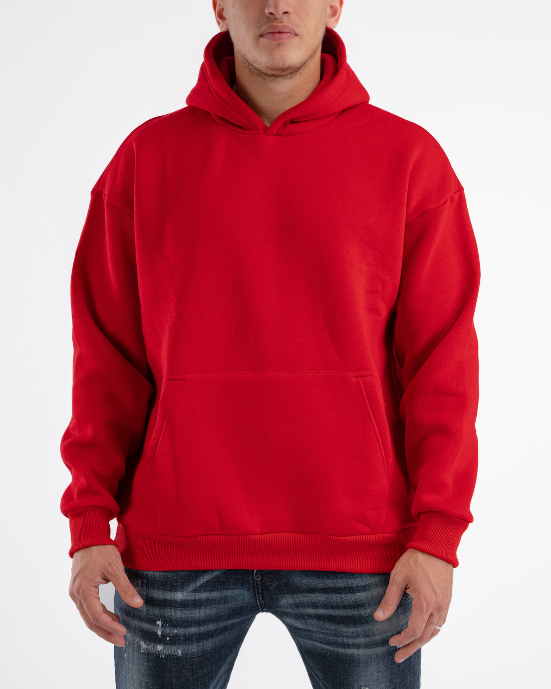 RED OVER-SIZED HOODIE