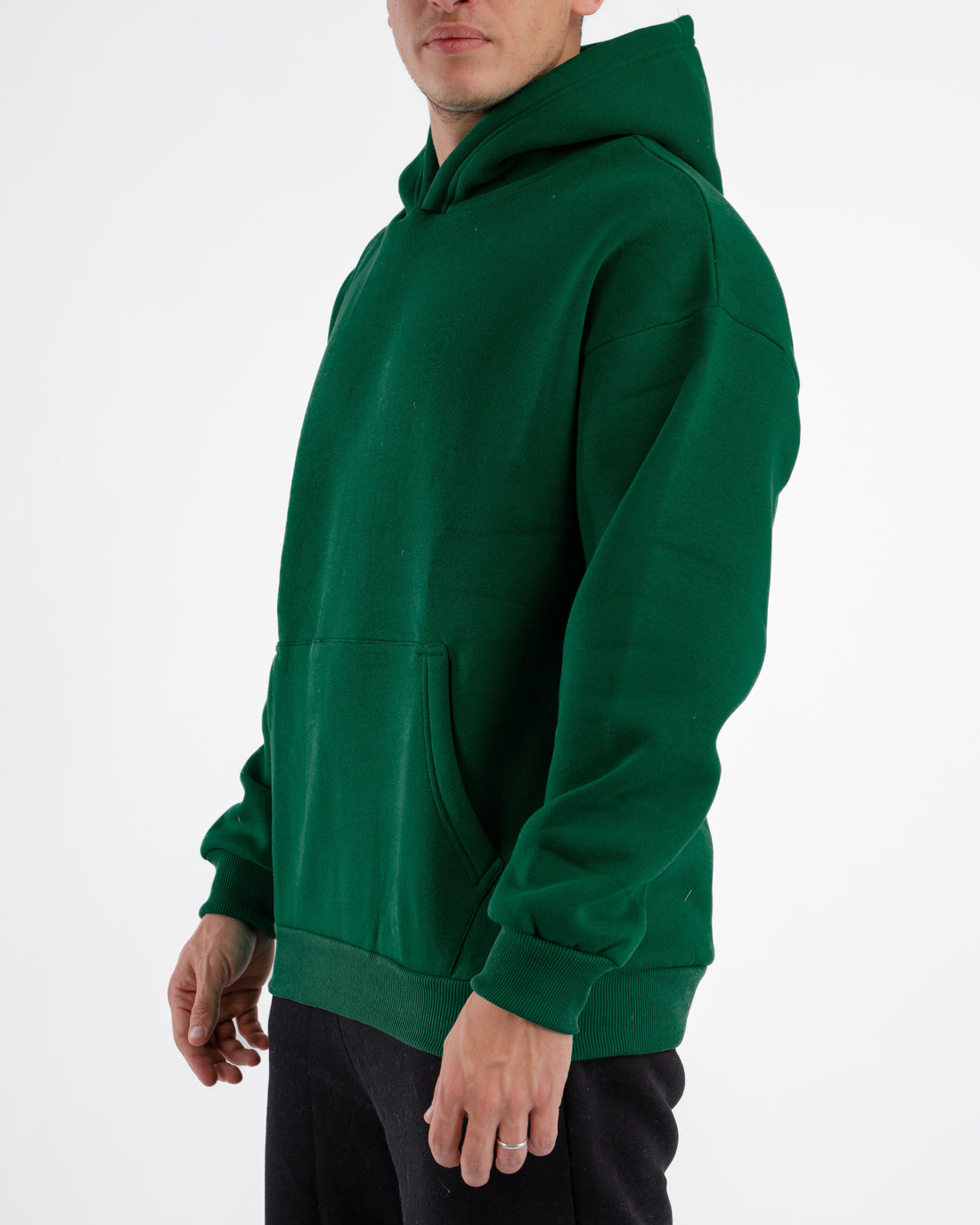 DARK GREEN OVER-SIZED HOODIE