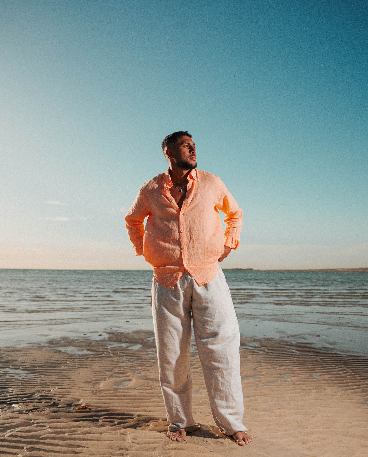 PEACH LINEN SHIRT