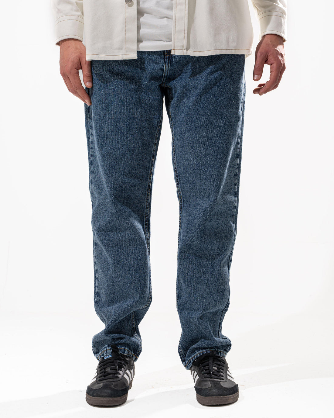 BLUE STRAIGHT LEG DENIM PANTS