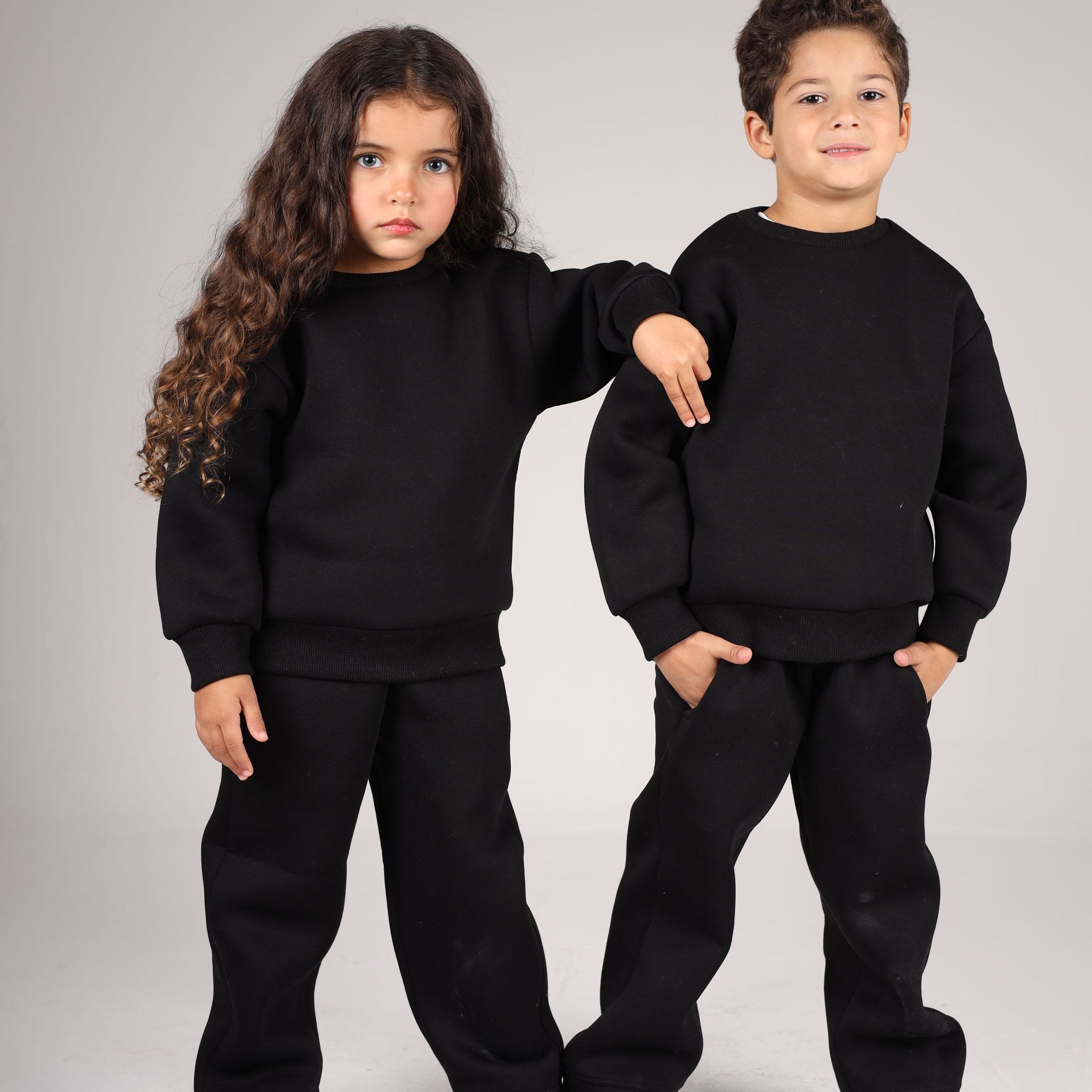 BLACK LITTLE ONES BOXY-FIT CREWNECK