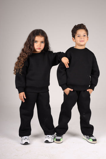BLACK LITTLE ONES BOXY-FIT CREWNECK