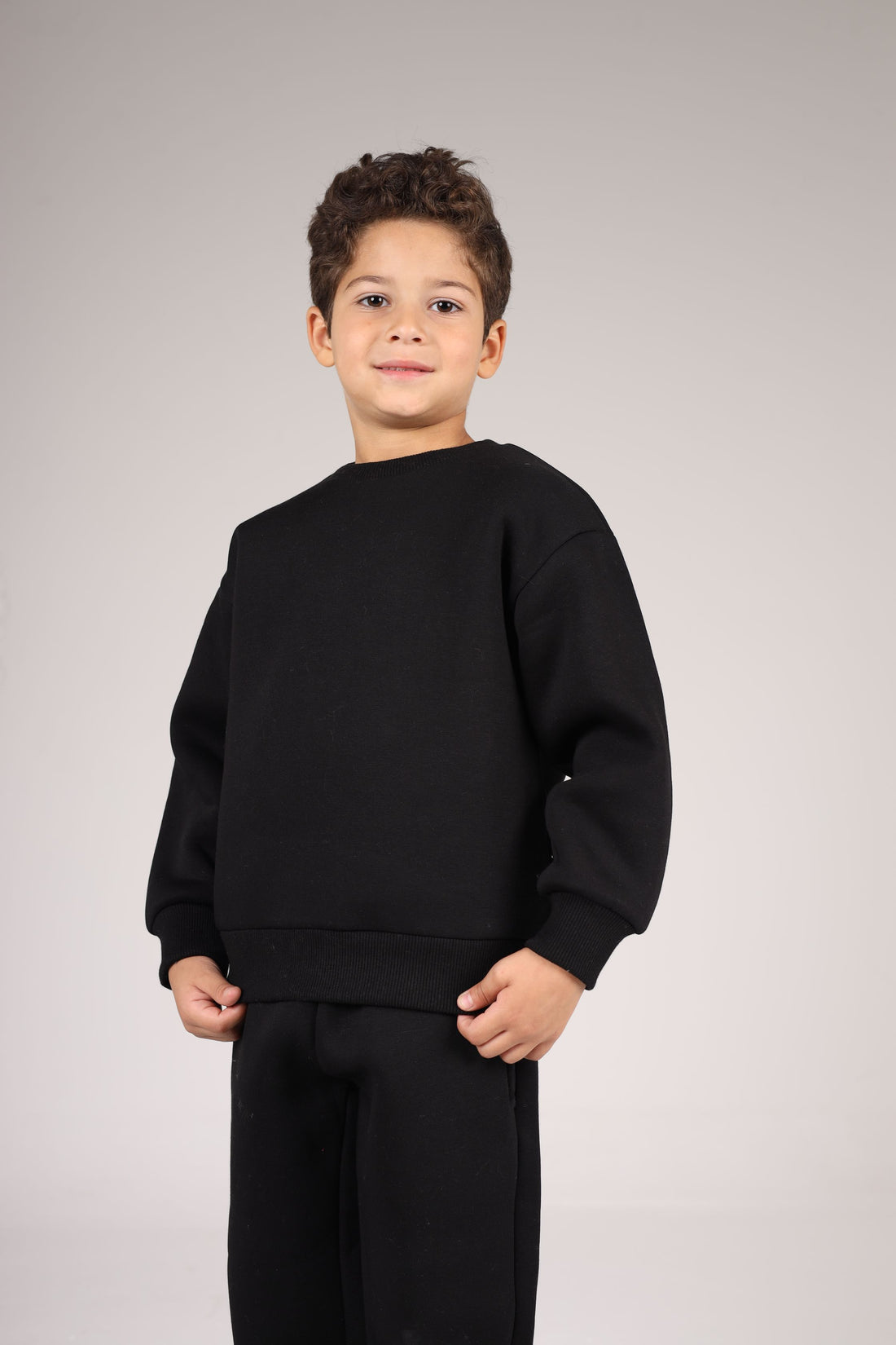 BLACK LITTLE ONES BOXY-FIT CREWNECK