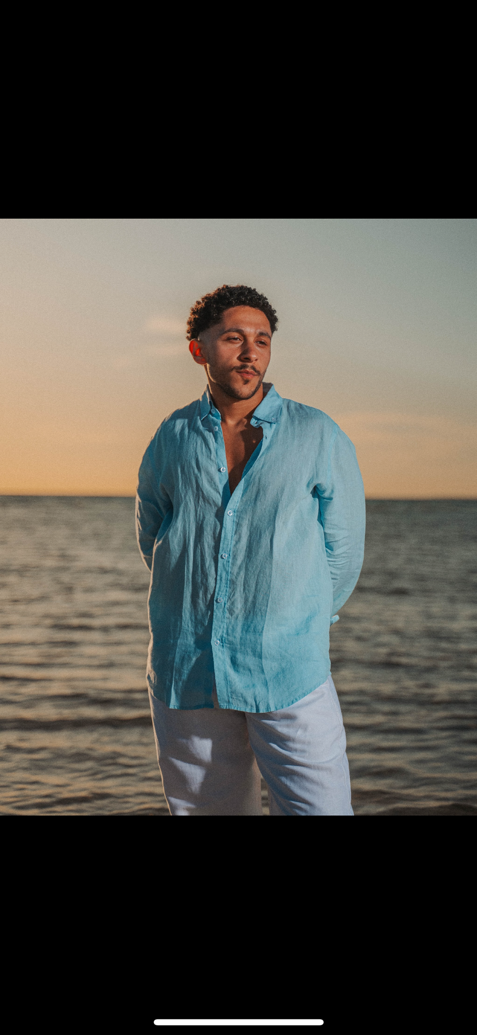 AQUA LINEN SHIRT