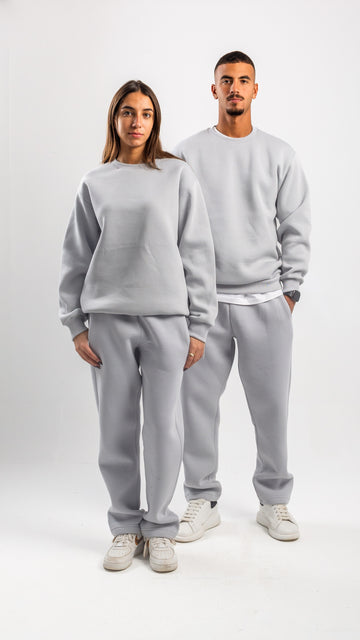 LIGHT GREY STRAIGHT SWEATPANTS