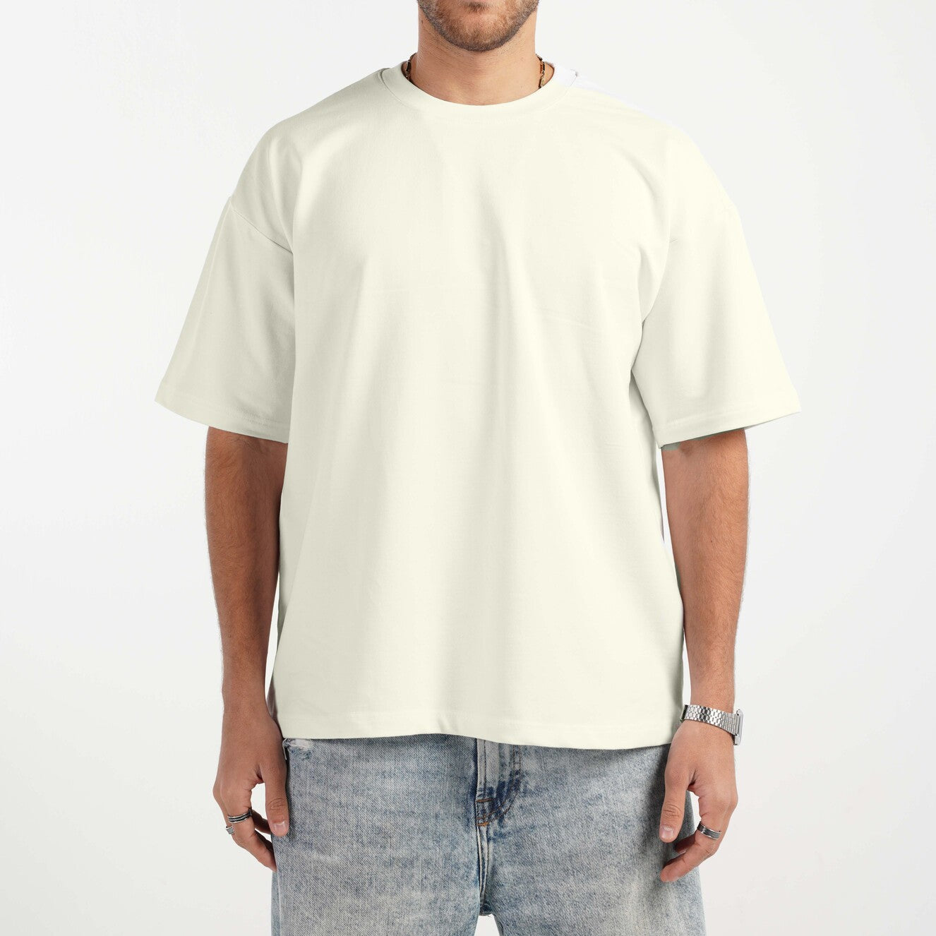 OFF-WHITE ORGANDY OVER-SIZED T-SHIRT