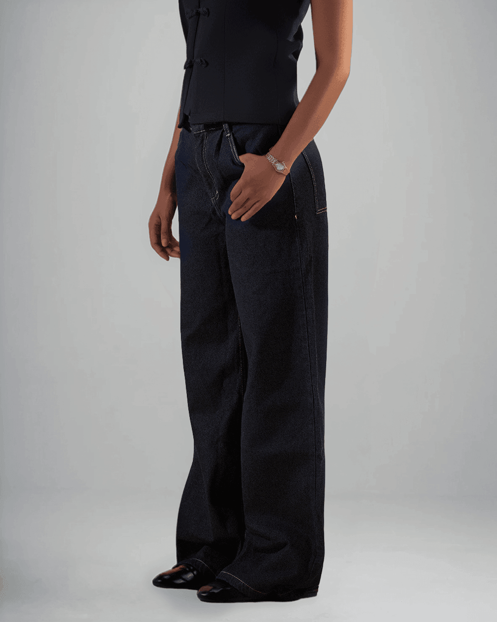 WOMEN'S RAW DENIM PANTS