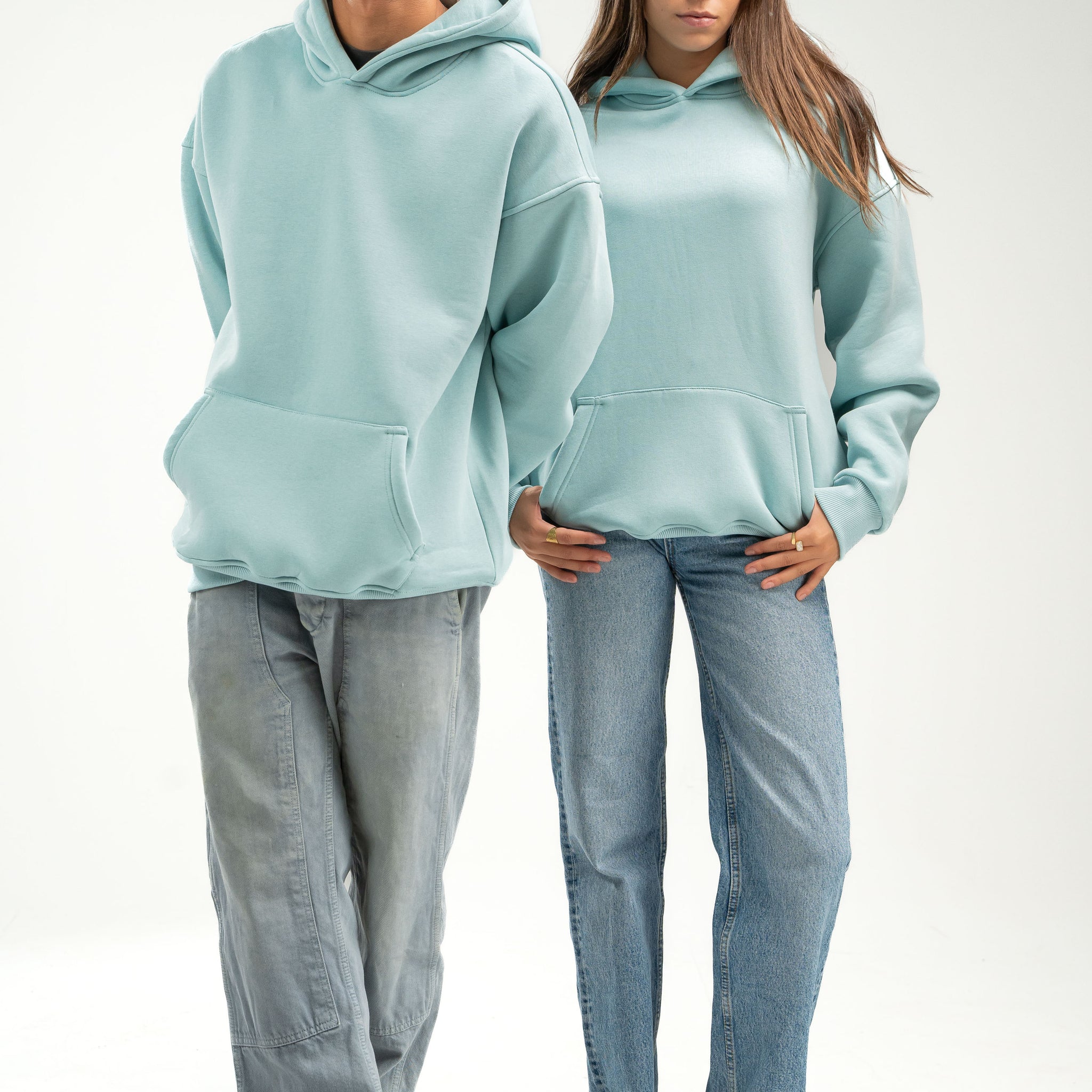 AQUA OVER-SIZED HOODIE