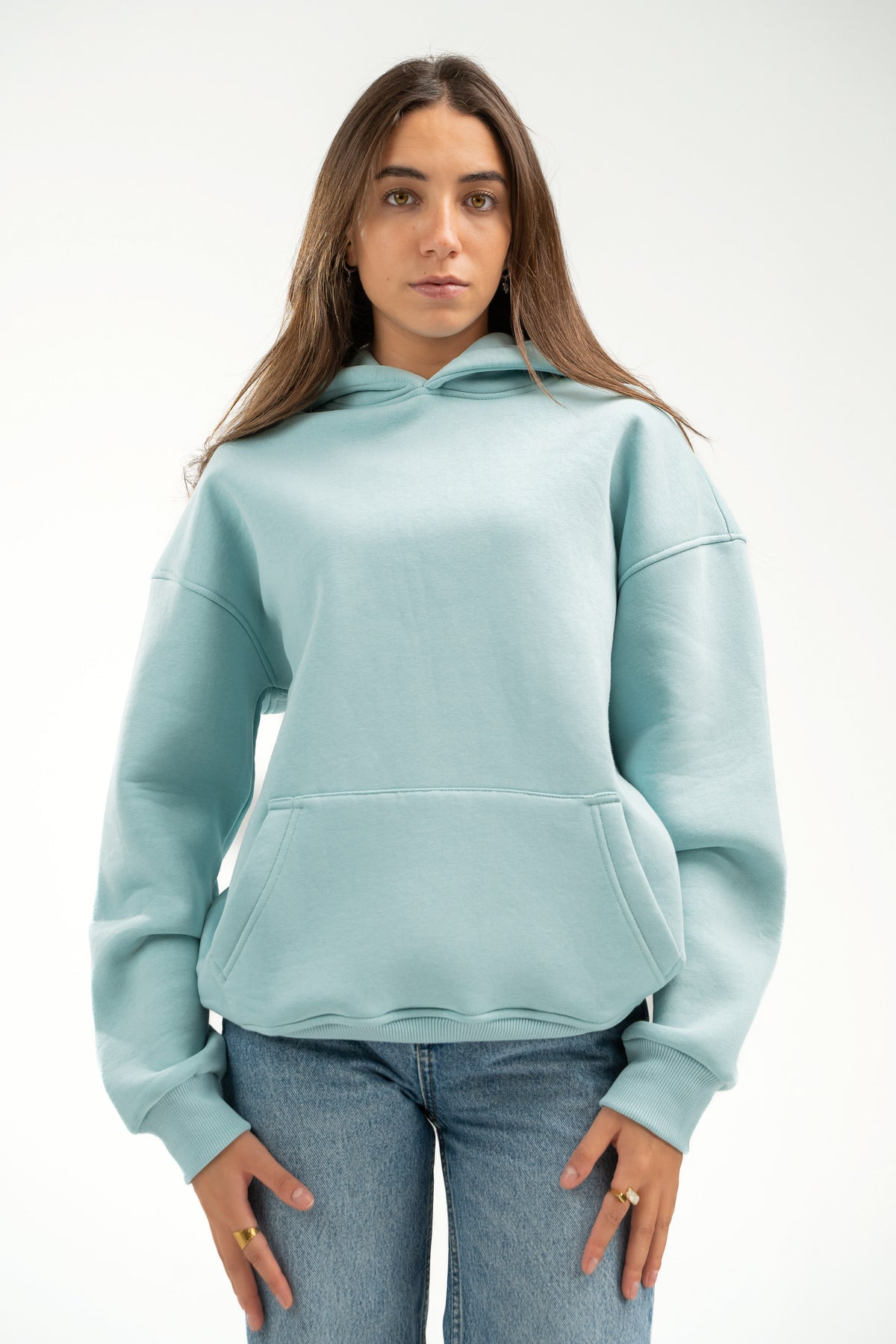 AQUA OVER-SIZED HOODIE