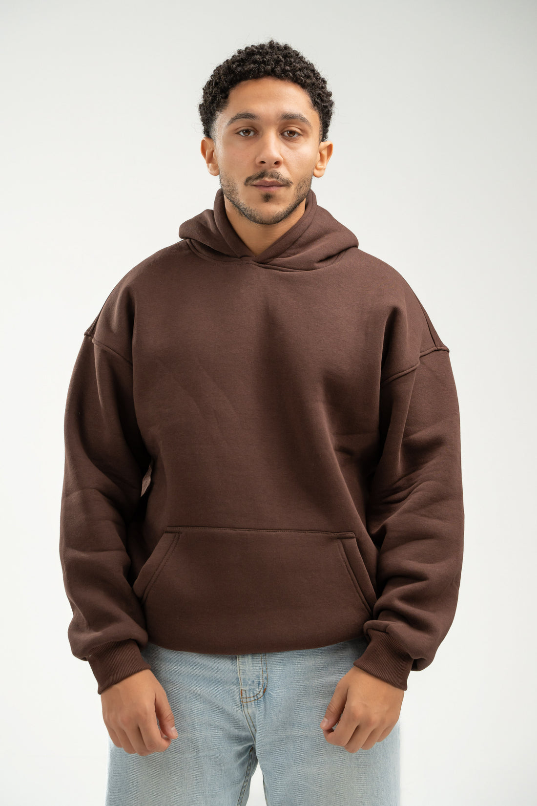 DARK BROWN OVER-SIZED HOODIE