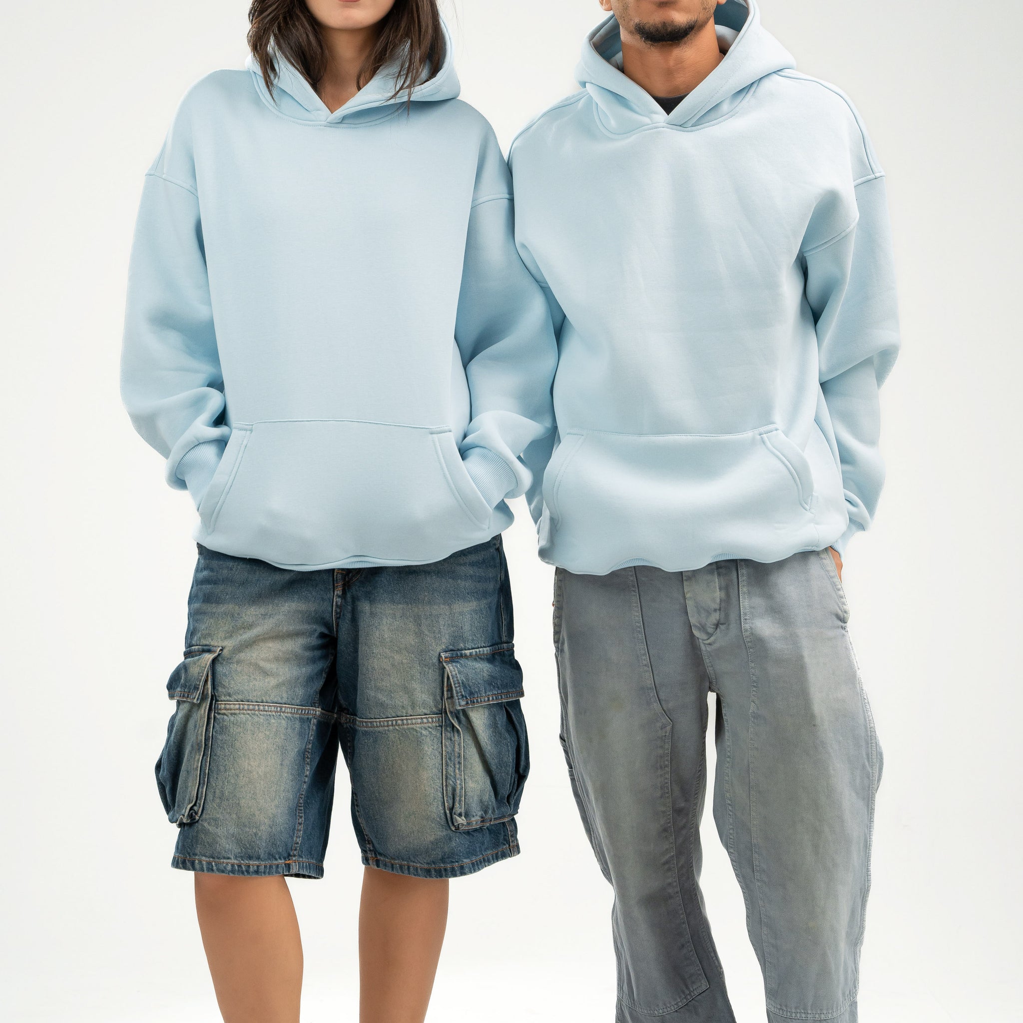 SKY-BLUE OVER-SIZED HOODIE