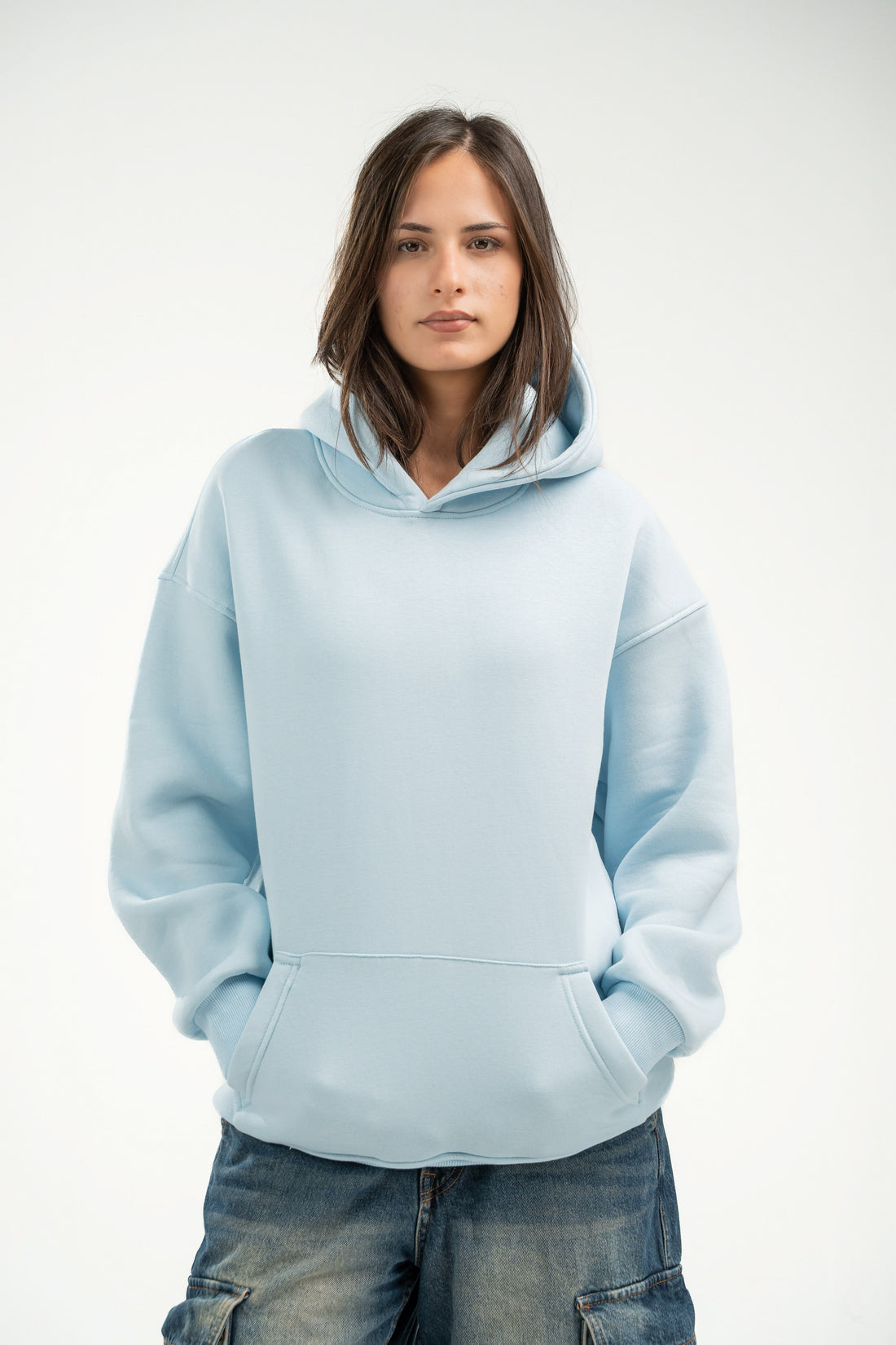 SKY-BLUE OVER-SIZED HOODIE