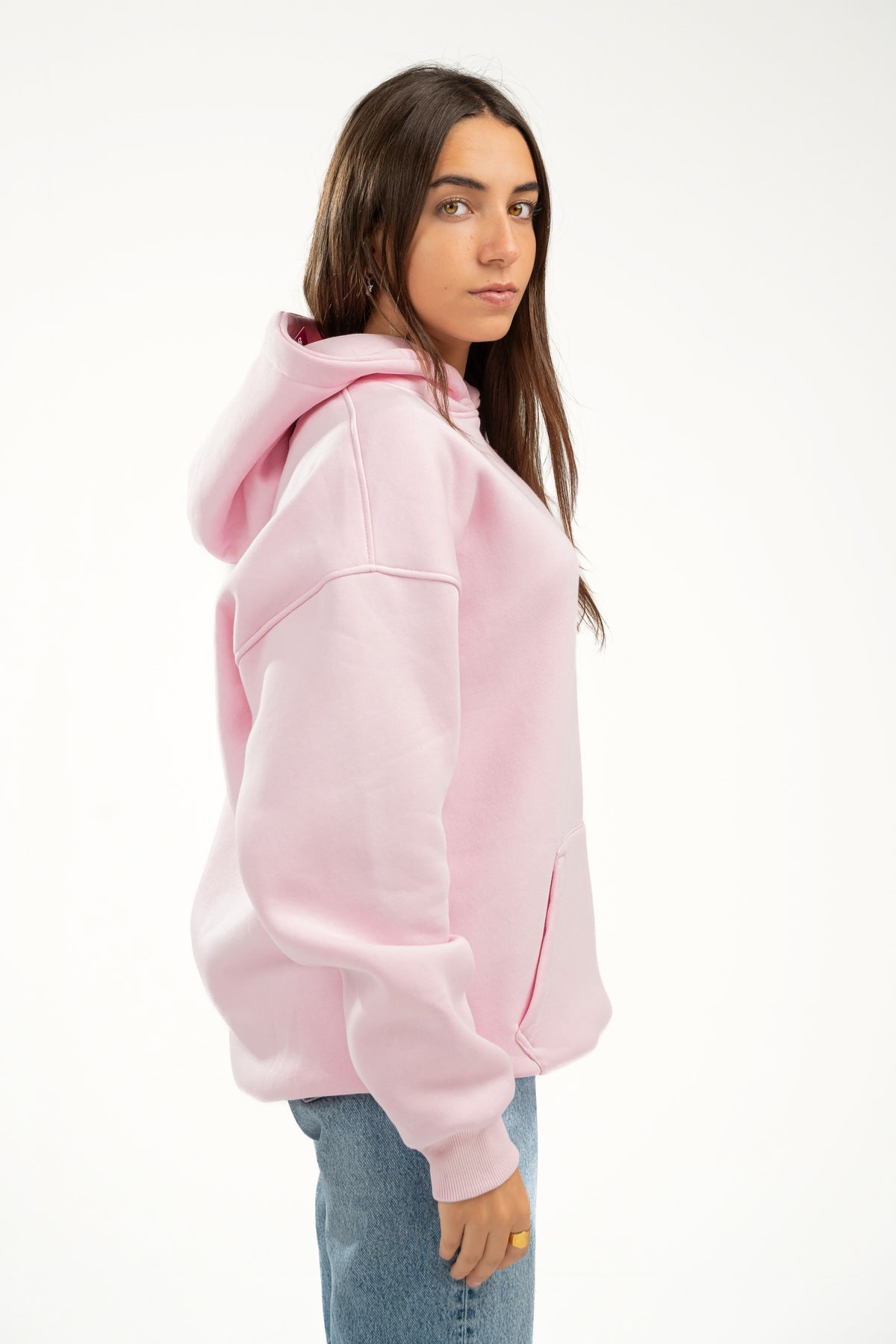 LIGHT PINK OVER-SIZED HOODIE