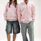 QUARTER-ZIP LIGHT PINK SWEATSHIRT