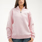QUARTER-ZIP LIGHT PINK SWEATSHIRT