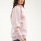 QUARTER-ZIP LIGHT PINK SWEATSHIRT