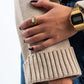 BEIGE CROPPED KNITTED QUARTER ZIP