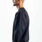 BLACK RIBBED DIAGONAL CREWNECK