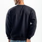 BLACK RIBBED DIAGONAL CREWNECK