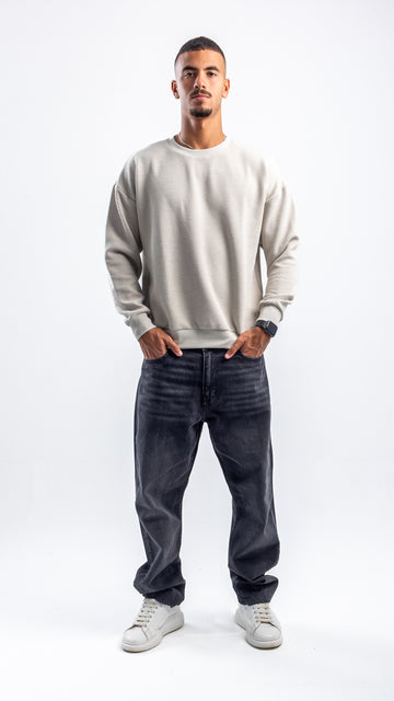 LIGHT MINT RIBBED DIAGONAL CREWNECK