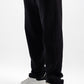BLACK RIBBED STRAIGHT LEG PANTS
