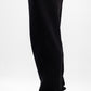 BLACK RIBBED STRAIGHT LEG PANTS