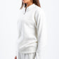 OFF-WHITE ZIP-UP RIBBED SWEATSHIRT