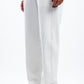 OFF-WHITE RIBBED STRAIGHT LEG PANTS
