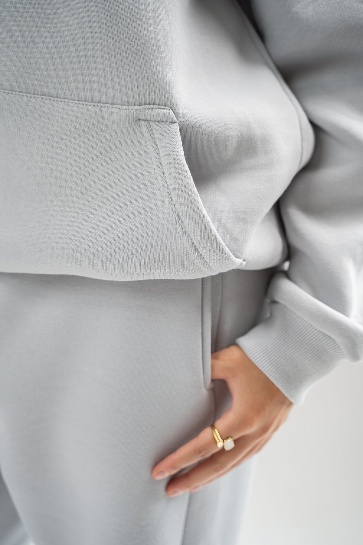 LIGHT GREY OVER-SIZED HOODIE