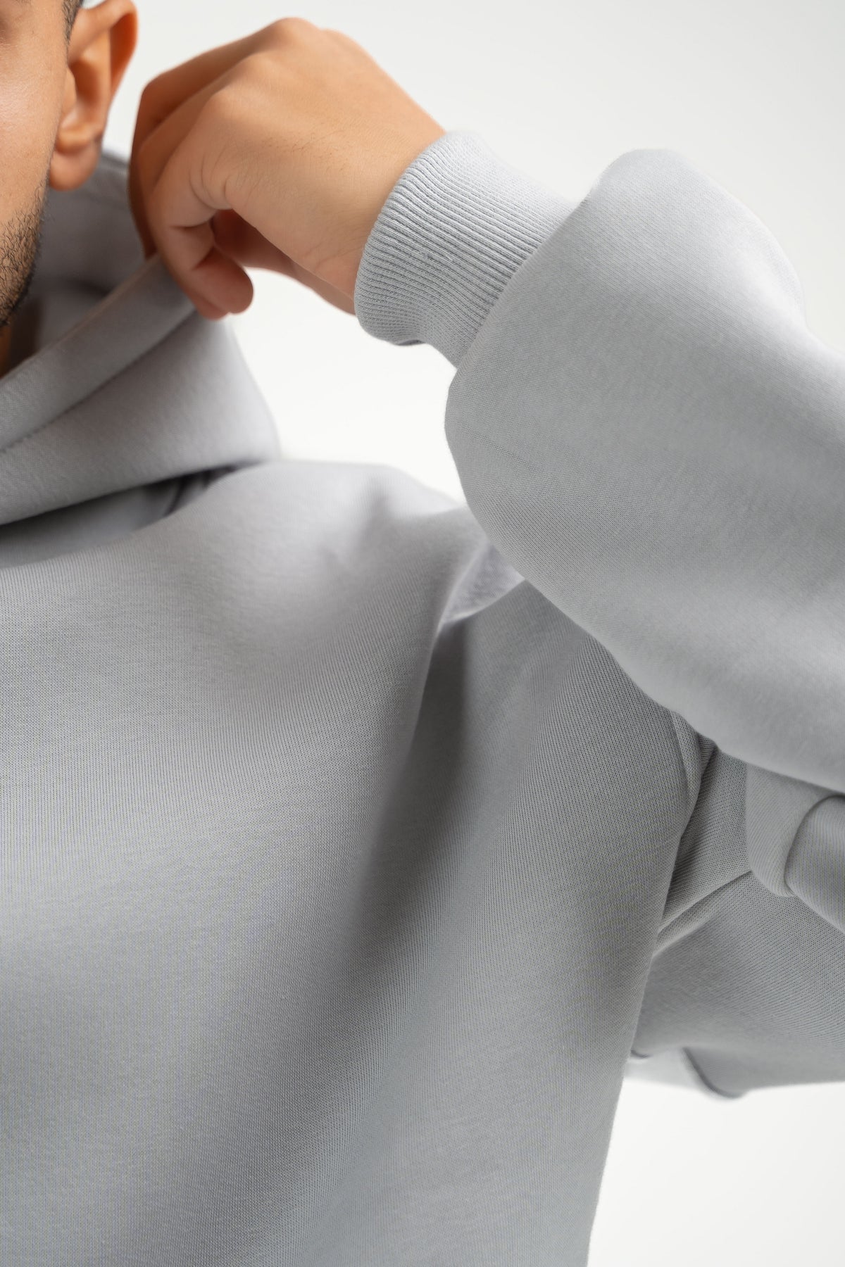 LIGHT GREY OVER-SIZED HOODIE