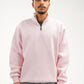 QUARTER-ZIP LIGHT PINK SWEATSHIRT