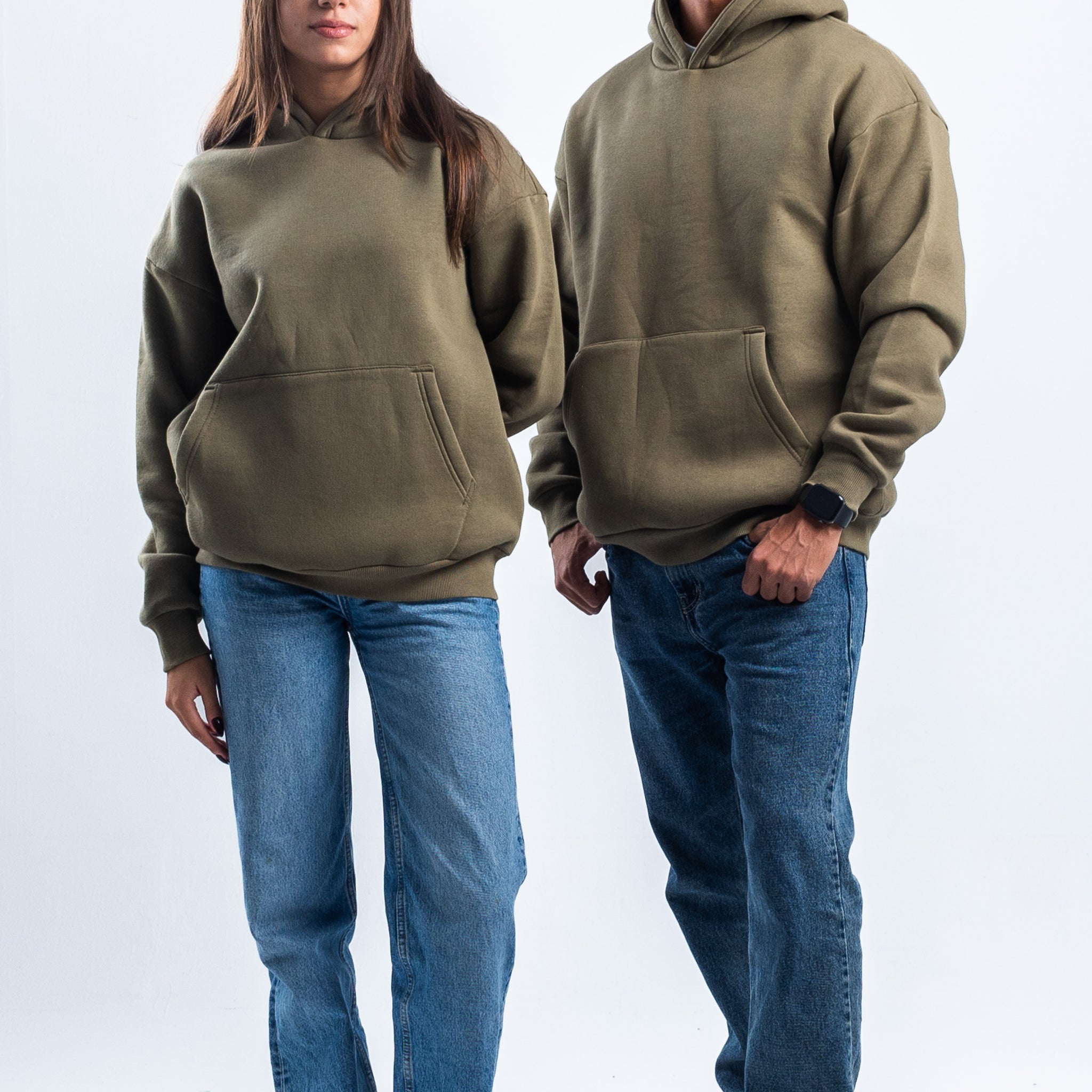 KHAKI GREEN OVER-SIZED HOODIE