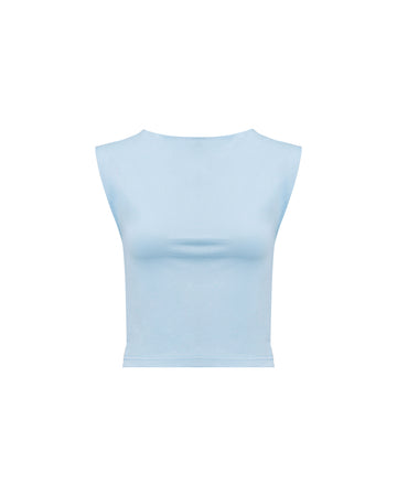 BABY BLUE COTTON - SLEEVELESS TOP