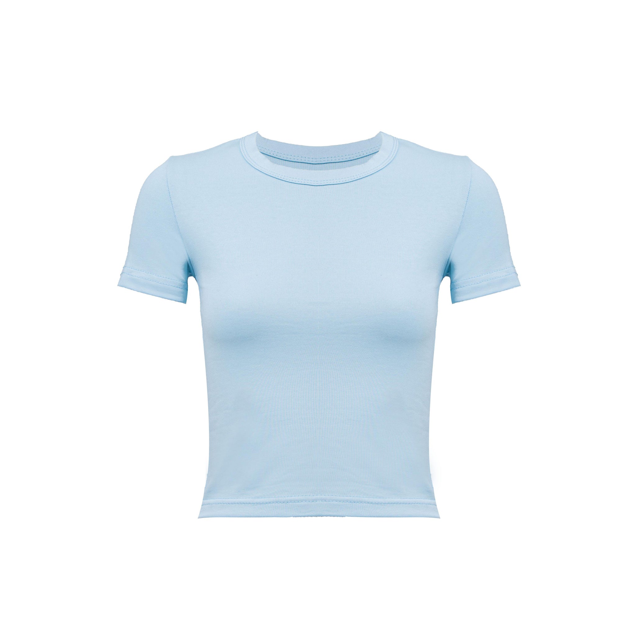 BABY BLUE COTTON - SHORT SLEEVES TOP