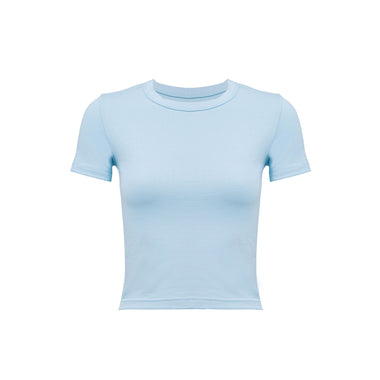 BABY BLUE COTTON - SHORT SLEEVES TOP