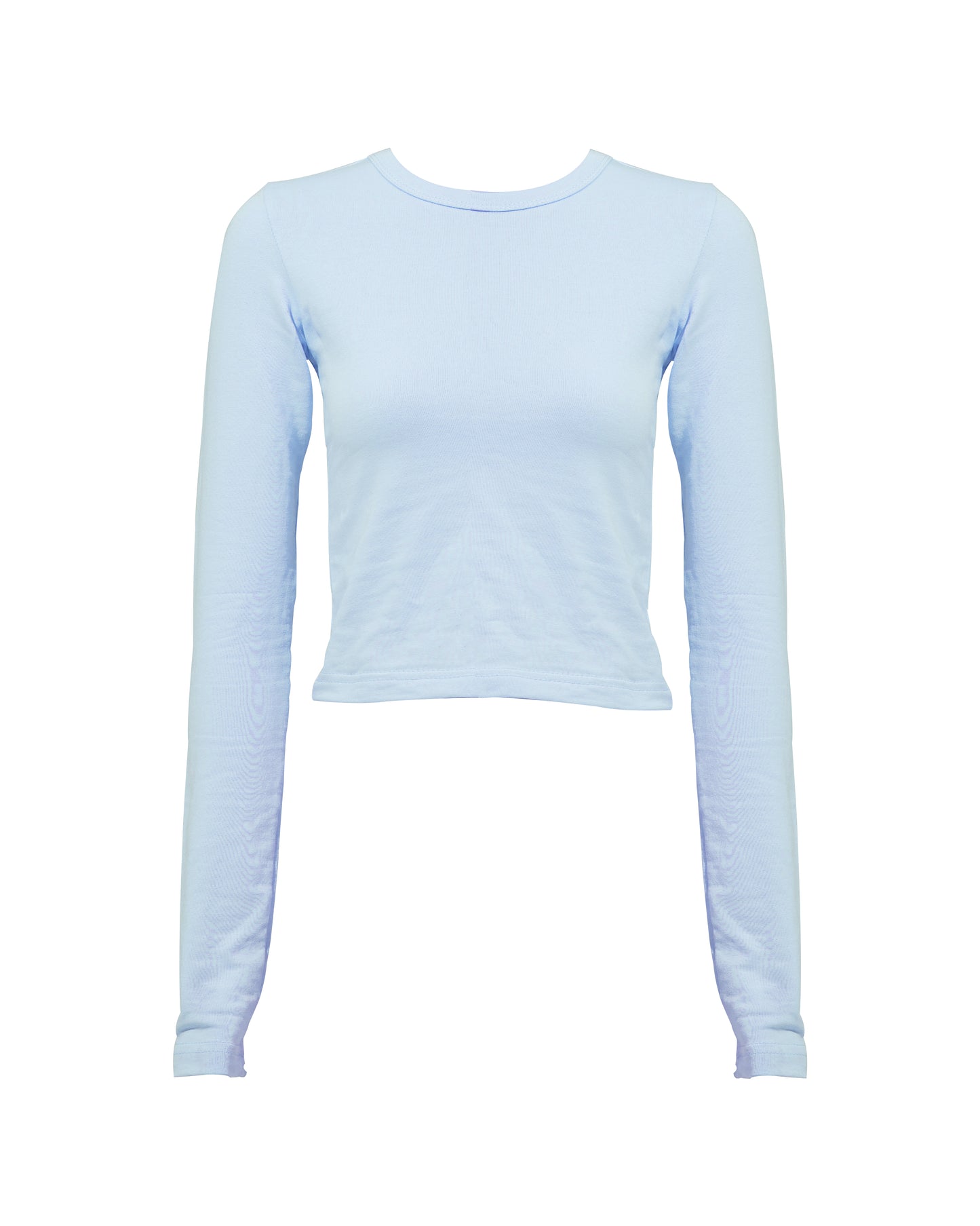 BABY BLUE COTTON - LONG SLEEVES TOP