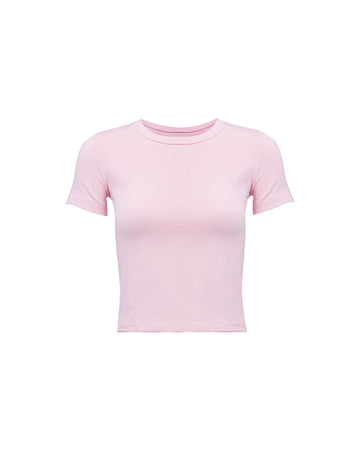 BABY PINK COTTON - SHORT SLEEVES TOP