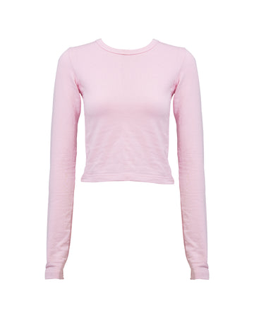 BABY PINK COTTON - LONG SLEEVES TOP