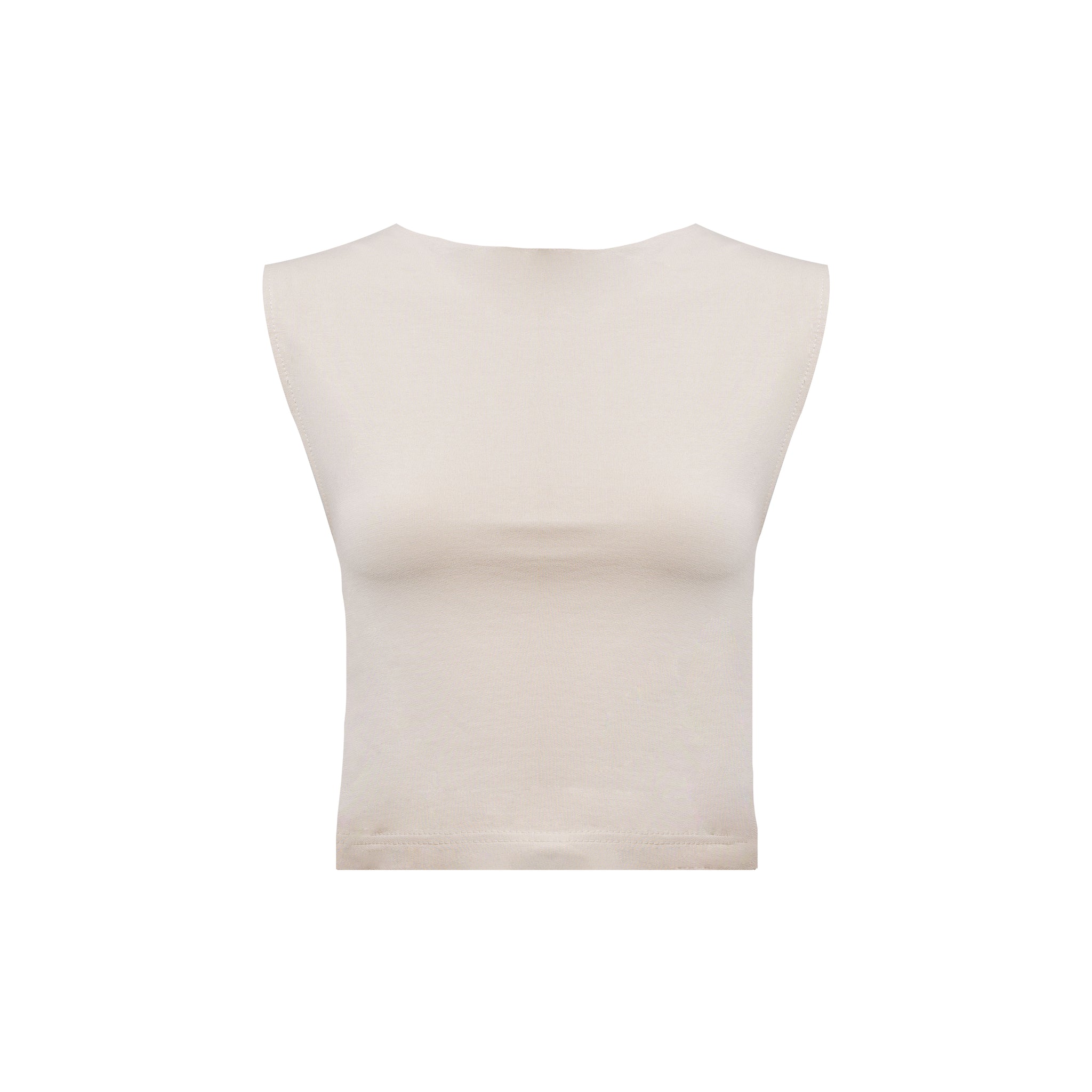 BEIGE COTTON - SLEEVELESS TOP