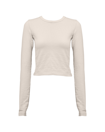 BEIGE COTTON - LONG SLEEVES TOP