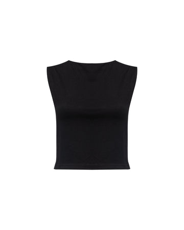 BLACK COTTON - SLEEVESLESS TOP