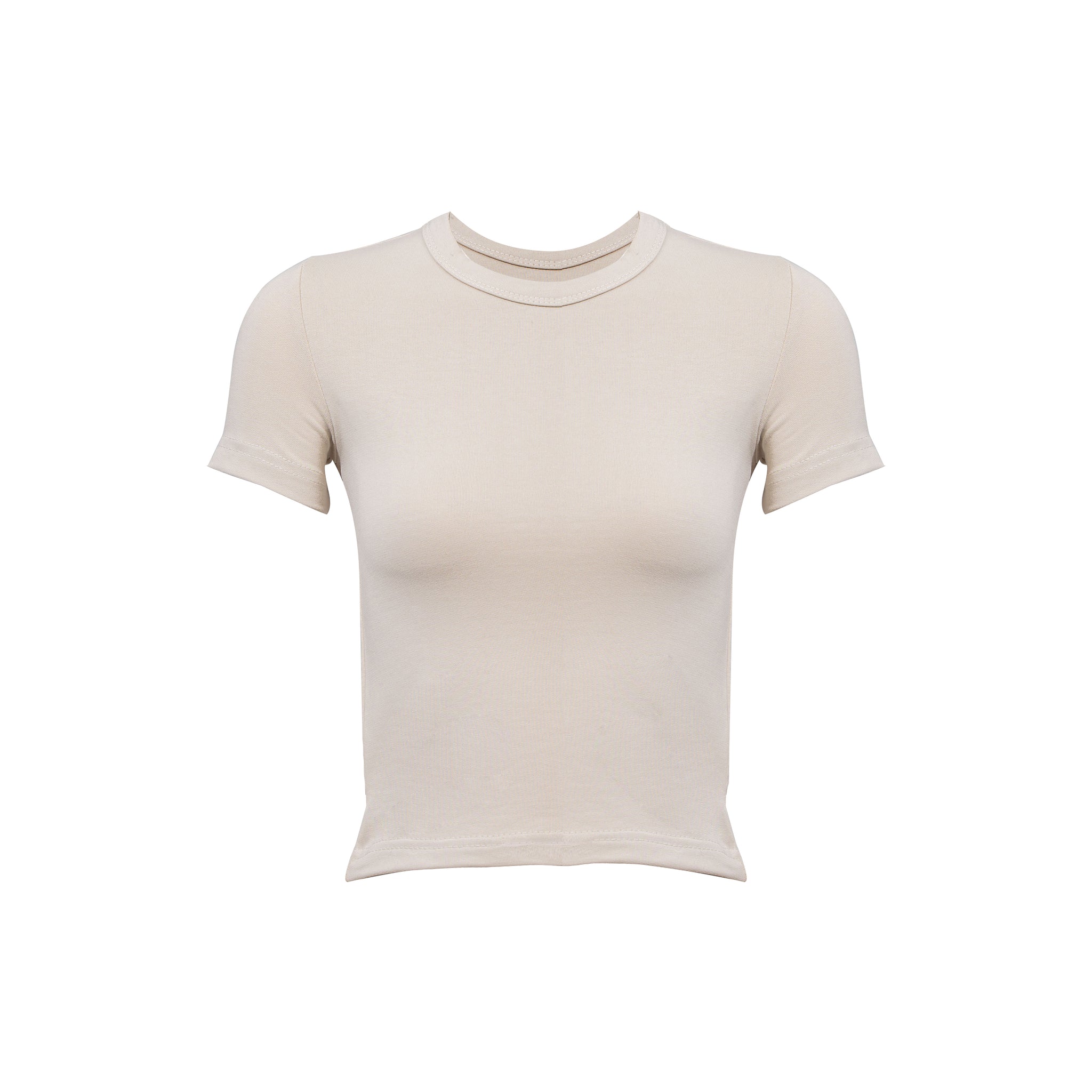 BEIGE COTTON - SHORT SLEEVES TOP