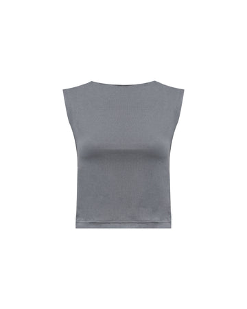 GREY COTTON - SLEEVELESS TOP