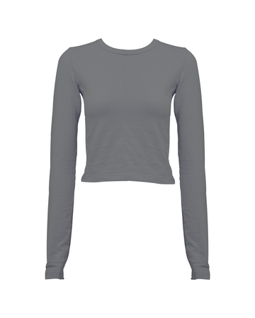 GREY POLYESTER - LONG SLEEVES TOP