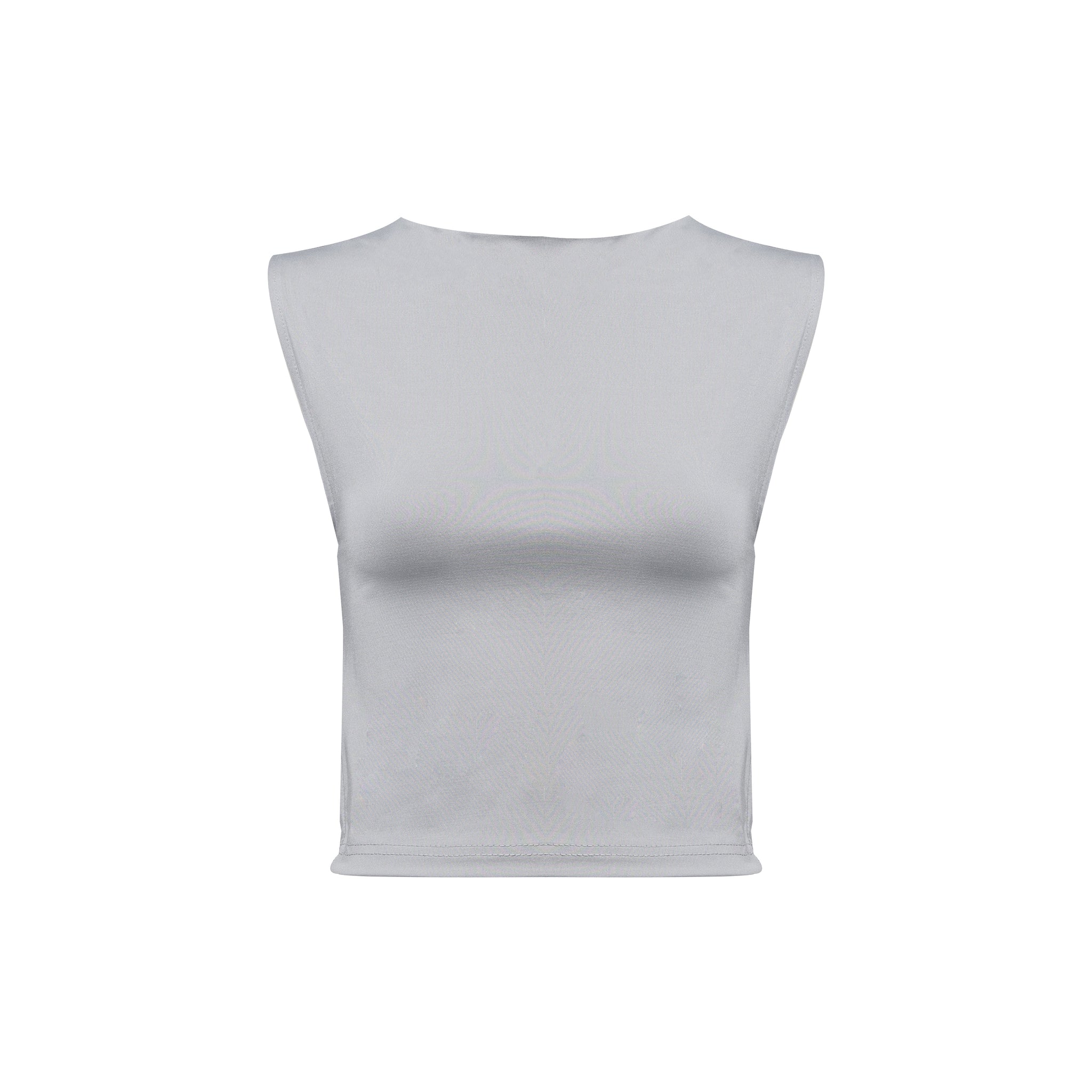 LIGHT GREY COTTON - SLEEVELESS TOP