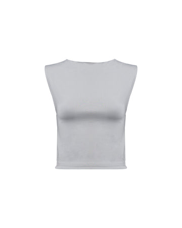 LIGHT GREY COTTON - SLEEVELESS TOP