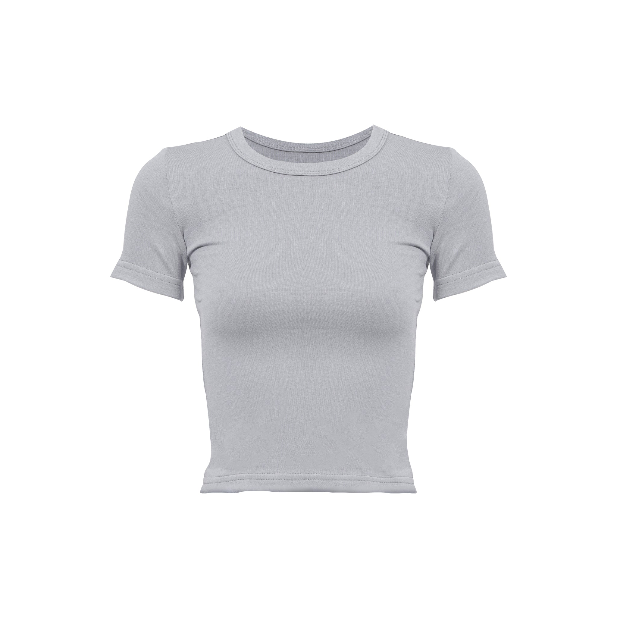 LIGHT GREY COTTON - SHORT SLEEVES TOP