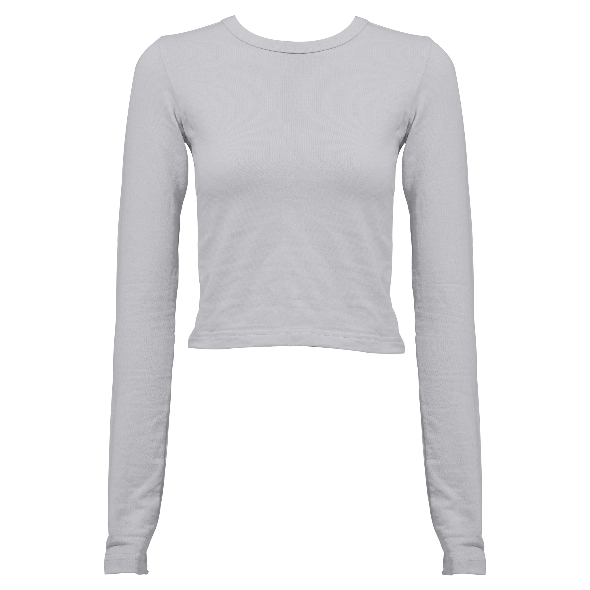 LIGHT GREY COTTON - LONG SLEEVES TOP